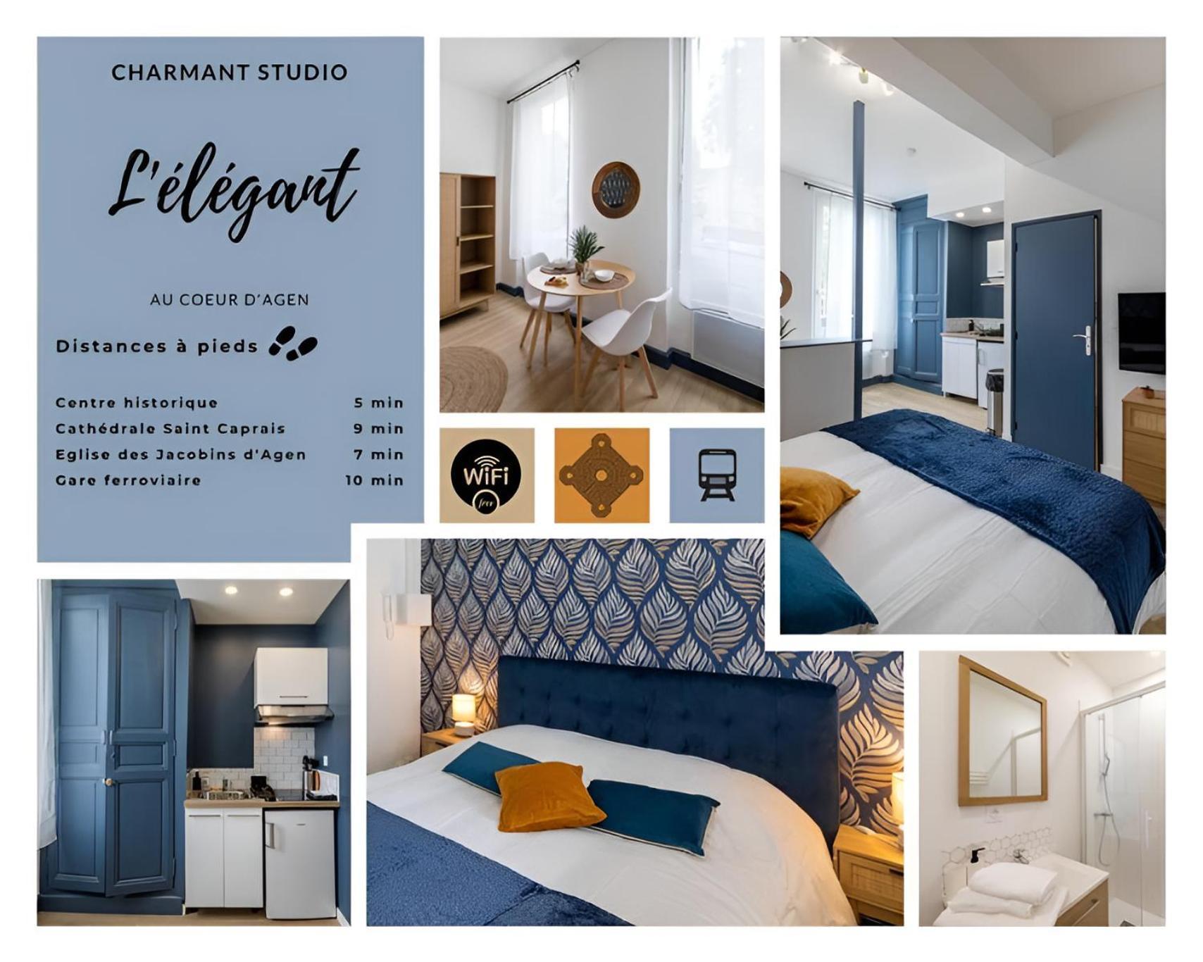 L'Elegant, Charmant Studio Hyper Centre Gare 800M Agen Buitenkant foto